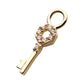 14Kt Yellow Gold Key with Prong Set 8 Clear CZ Charm