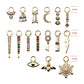 14Kt Yellow Gold Key with Prong Set 8 Clear CZ Charm