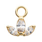 14Kt Yellow Gold Pronged Marquise CZ Trinity Charm