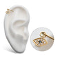 14Kt Yellow Gold Evil Eye with Round Centerpiece Sapphire CZ and 8 Clear CZ Dangle Charm