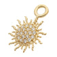 14Kt Yellow Gold Sunburst with Pave Set CZ Charm