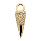 14Kt Yellow Gold Spike with Pave Set CZ Charm