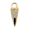 14Kt Yellow Gold Spike with Pave Set CZ Charm