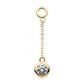 14Kt-Yellow Gold Bezel Set Round CZ Dangle Charm with 10mm Chain