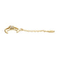 14Kt Yellow Gold Round CZ Crescent Moon Dangle Charm with 10mm Chain