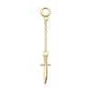 14Kt Yellow Gold Dagger Dangle Charm with 10mm Chain