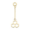 14Kt Yellow Gold Honeycomb Dangle Charm with 10mm Chain