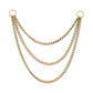 14Kt Yellow Gold 3 Tier Curb Chains with 2 Rings
