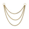 14Kt Yellow Gold 3 Tier Curb Chains with 2 Rings