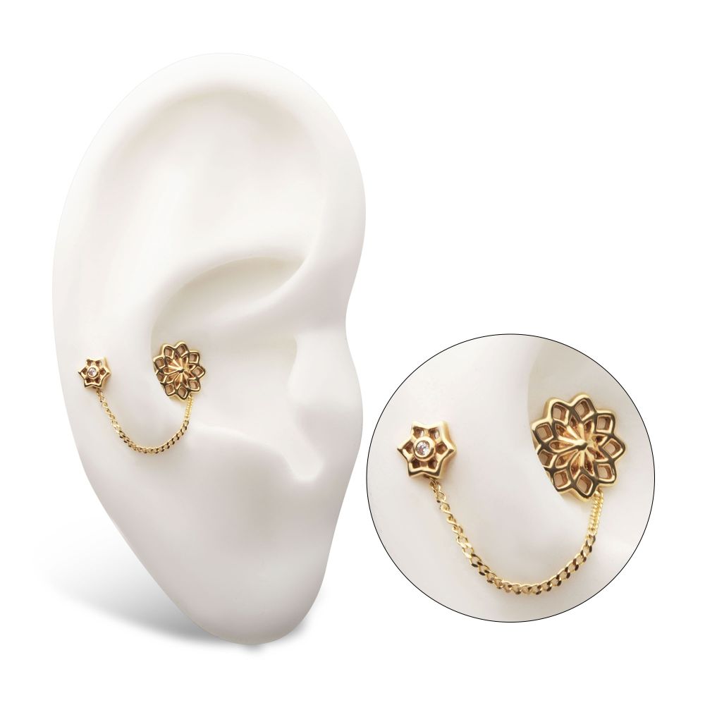 14Kt Gold Curb Chain with Ring