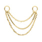 14Kt Yellow Gold 3-Tier Box and Link Chain with Rings