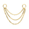 14Kt Yellow Gold 3-Tier Box and Link Chain with Rings