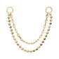 14Kt Yellow Gold 2-Tier Bead and Link Chain with Rings