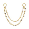 14Kt Yellow Gold 2-Tier Bead and Link Chain with Rings