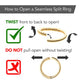 14Kt-Yellow Gold with Centerpiece Bezel Set Clear CZ Seamless Split Ring