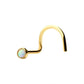 14kt Yellow Gold Nose Screw Bezel Set Synthetic Opal