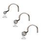 14kt Gold Nose Screw with Bezel Set Clear CZ Gem Top