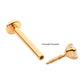 14Kt-Yellow Gold Internally Threaded with Clear CZ Top & 3mm Base Labret