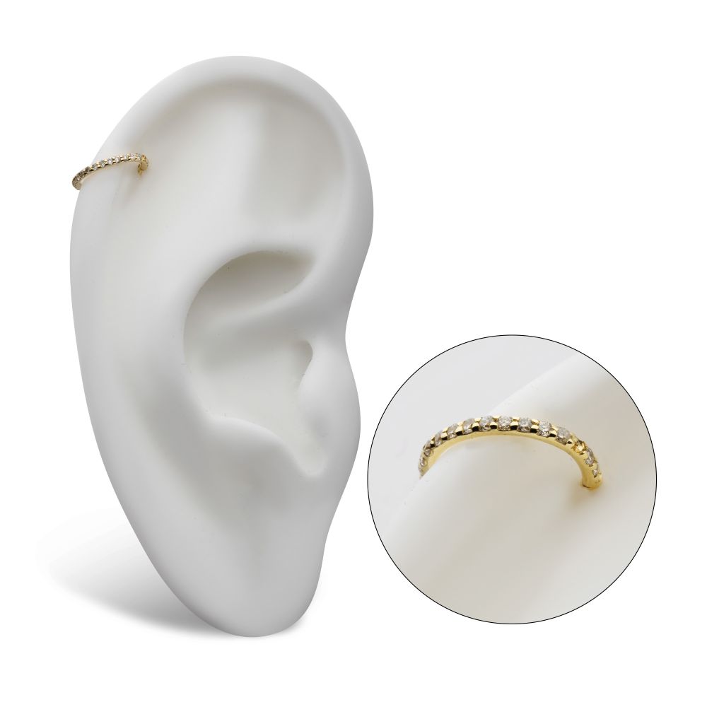 14Kt Gold Eternity Side Facing Hinged Segment Clicker with Prong Set 0.9mm Round Lab-Grown Diamonds