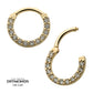 14Kt Yellow Gold Eternity Front Facing Hinged Segment Clicker with Prong Set 1.5mm Round Lab-Grown Diamonds 