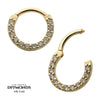 14Kt Yellow Gold Eternity Front Facing Hinged Segment Clicker with Prong Set 1.5mm Round Lab-Grown Diamonds 