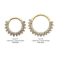 14Kt Yellow Gold Front Facing Hinged Segment Clicker with Double Row Prong Set Round Lab-Grown Diamonds