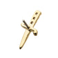 14Kt Yellow Gold Threadless Dagger Top with 3 Round Lab-Grown Diamonds