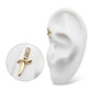 14Kt Yellow Gold Threadless Dagger Top with 3 Round Lab-Grown Diamonds