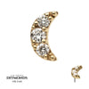 14kt Gold Threadless Crescent Moon Top with Pave Set 3 Round Lab-Grown Diamonds