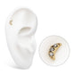14kt Gold Threadless Crescent Moon Top with Pave Set 3 Round Lab-Grown Diamonds