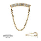 14kt Yellow Gold Threadless Curved Bar Cluster Top with Prong Set 6 Round Lab-Grown Diamonds & Dangle Chain