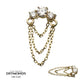 14Kt Yellow Gold Threadless Prong Set 3 Cluster Round Lab-Grown Diamonds Top with Triple Dangle Chain