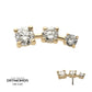 14Kt Yellow Gold Threadless Staggered Cluster Top with 4-Prong 3 Round Lab-Grown Diamonds