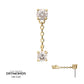 14Kt Yellow Gold Threadless Double Prong Set Lab-Grown Diamonds Dangle Top