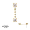 14Kt Yellow Gold Threadless Double Prong Set Lab-Grown Diamonds Dangle Top