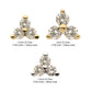 14Kt Gold Threadless Pronged Round Lab-Grown Diamonds Trinity Top
