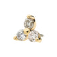 14Kt Gold Threadless Pronged Round Lab-Grown Diamonds Trinity Top