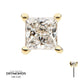 14Kt Gold 4 Prong Setting Princess Cut Clear Lab-Grown Diamond Threadless Top