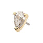 14Kt Yellow Gold 3 Prong Setting Pear Clear Lab-Grown Diamond Threadless Top