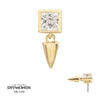 14Kt-Gold Threadless Bezel Princess Cut Lab-Grown Diamond Top with Spike Dangle