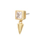 14Kt-Gold Threadless Bezel Princess Cut Lab-Grown Diamond Top with Spike Dangle