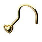 14kt Yellow Gold Heart Nose Screw