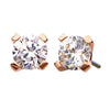 14Kt Rose Gold Threadless with Prong Set Round CZ Top