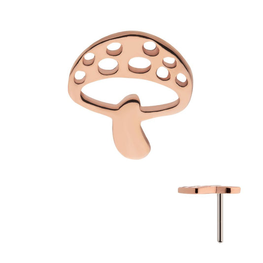 14Kt Rose Gold Threadless with Flat Mushroom Top