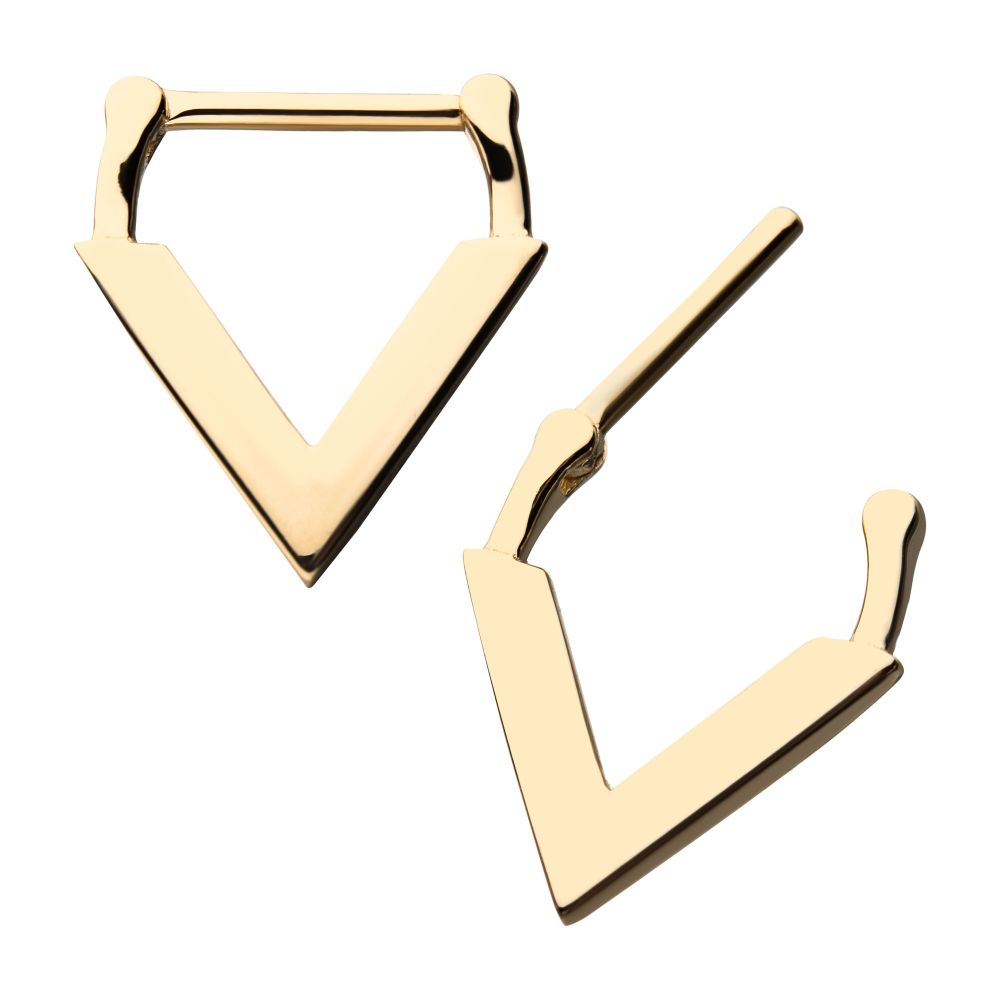 14kt-Yellow Gold Downward Facing Triangle Septum Clicker