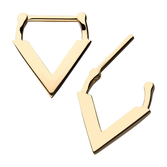 14kt-Yellow Gold Downward Facing Triangle Septum Clicker