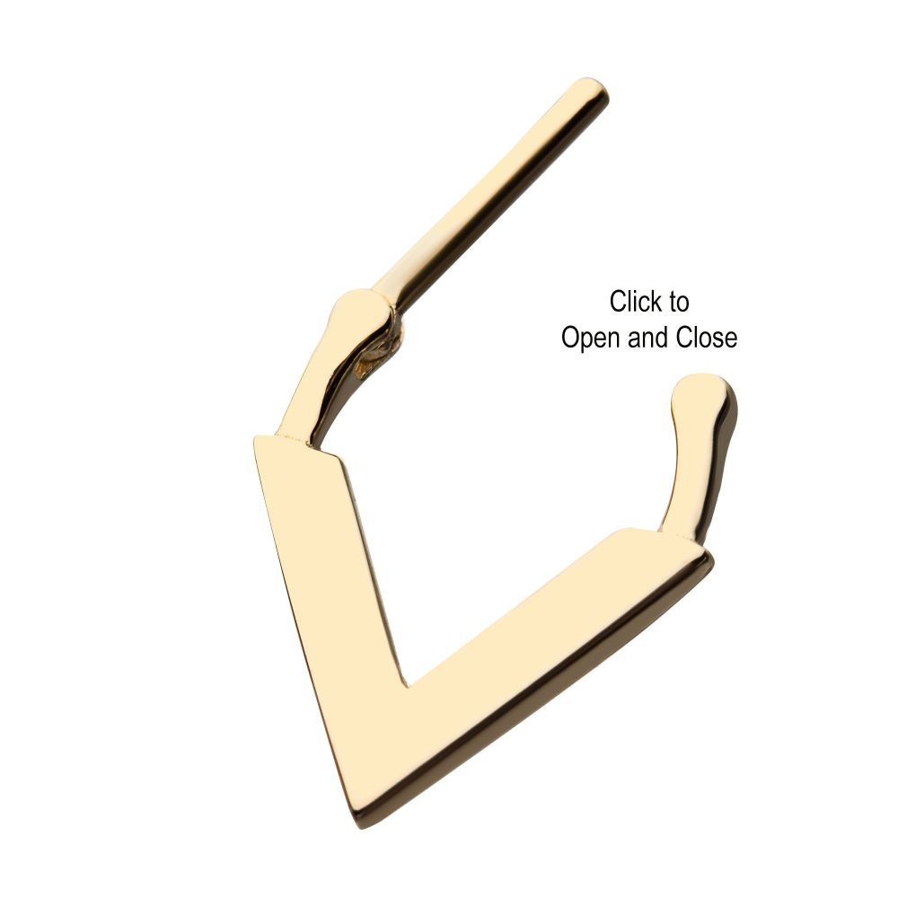 14kt-Yellow Gold Downward Facing Triangle Septum Clicker