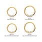 14Kt Yellow Gold with Prong Set Clear CZ/White Synthetic Opal 3-Cluster Front Facing Hinged Segment Clicker