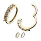 14Kt Gold Prong Set 5-Clear CZ Gem on Top Hinged Segment Clicker