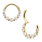 14Kt Yellow Gold Prong Set Princess Gem Cluster Front Facing Hinged Segment Clicker